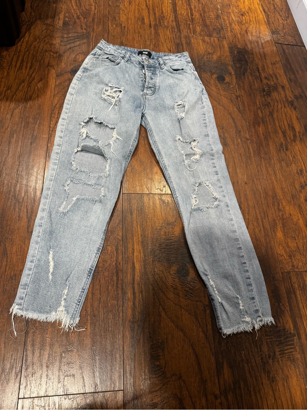 Black Label Light Blue Distressed Boyfriend Jeans